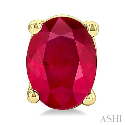 Oval Shape Gemstone Stud Earrings