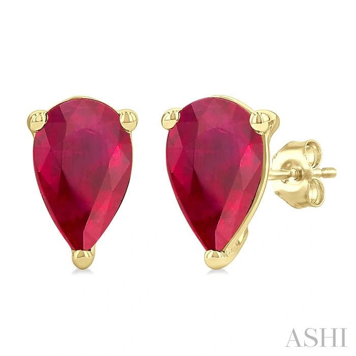 Pear Shape Gemstone Stud Earrings