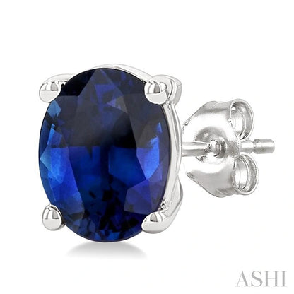 Oval Shape Gemstone Stud Earrings