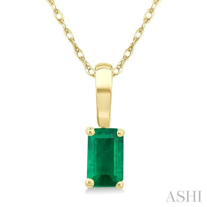Emerald Shape Gemstone Solitaire Pendant