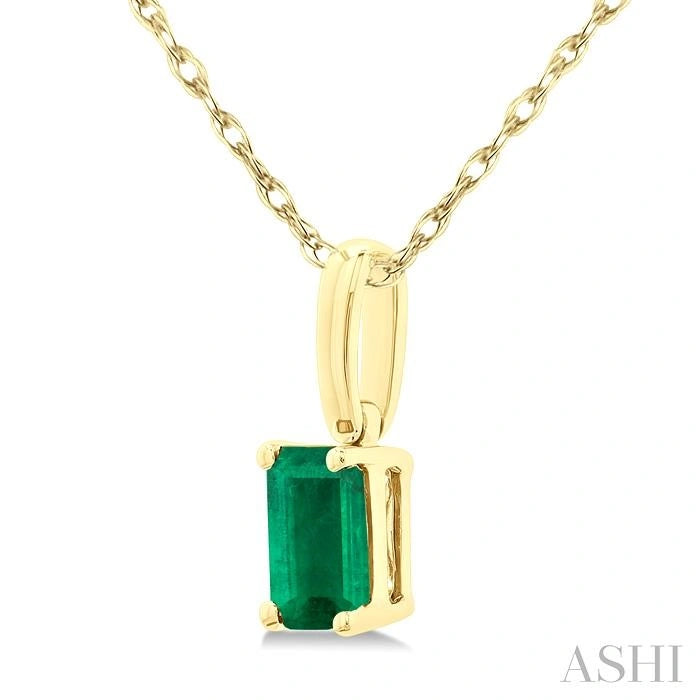 Emerald Shape Gemstone Solitaire Pendant