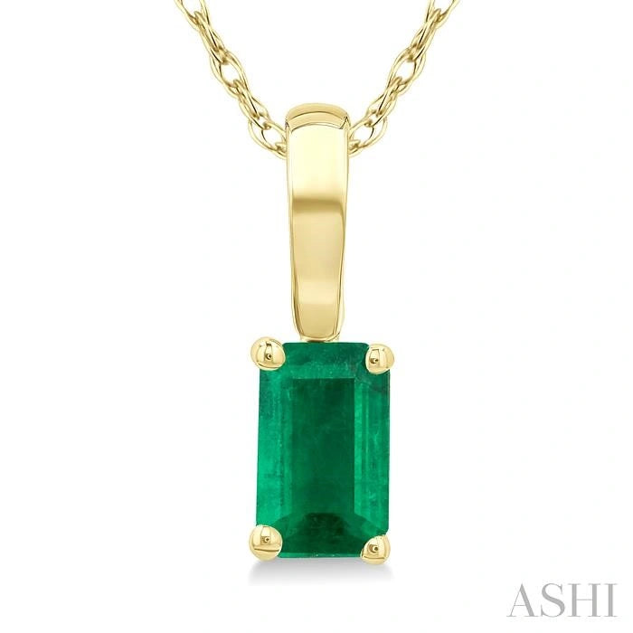 Emerald Shape Gemstone Solitaire Pendant