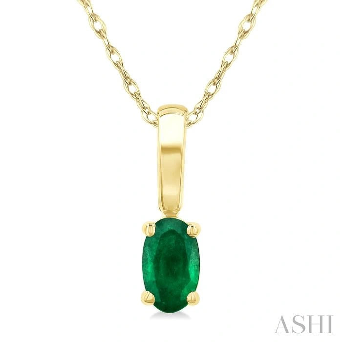 Oval Shape Gemstone Solitaire Pendant