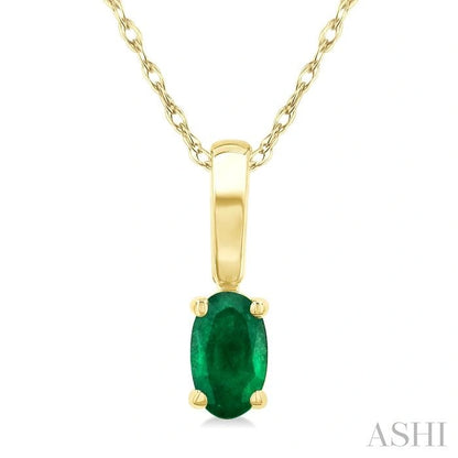 Oval Shape Gemstone Solitaire Pendant