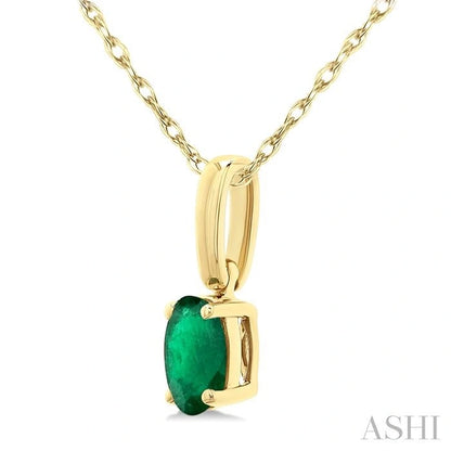 Oval Shape Gemstone Solitaire Pendant