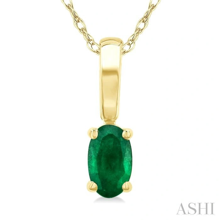 Oval Shape Gemstone Solitaire Pendant