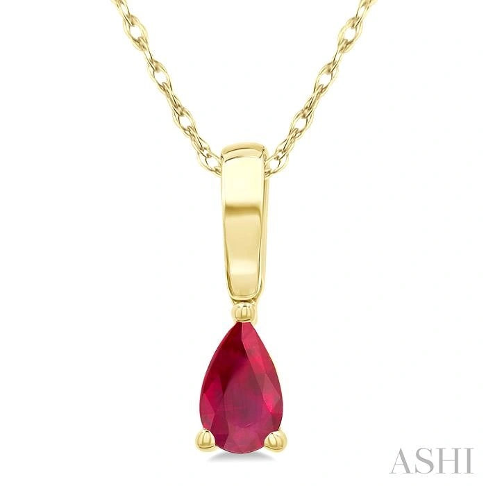 Pear Shape Gemstone Solitaire Pendant