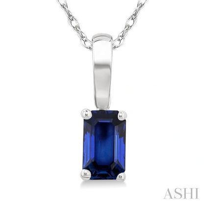 Emerald Shape Gemstone Solitaire Pendant