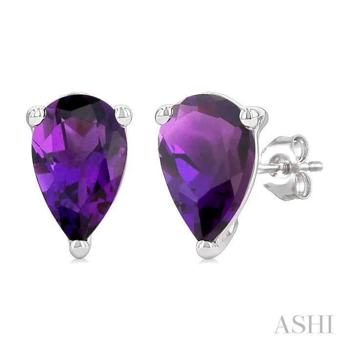 Pear Shape Gemstone Stud Earrings