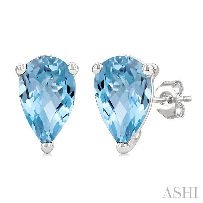 Pear Shape Gemstone Stud Earrings