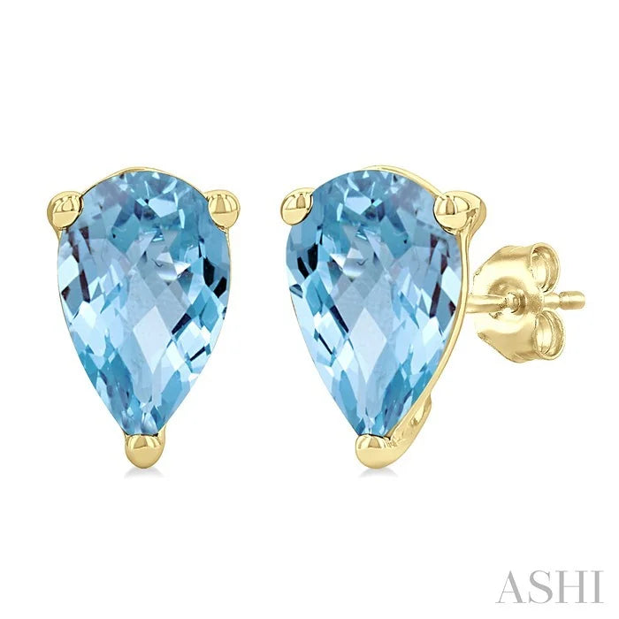 Pear Shape Gemstone Stud Earrings
