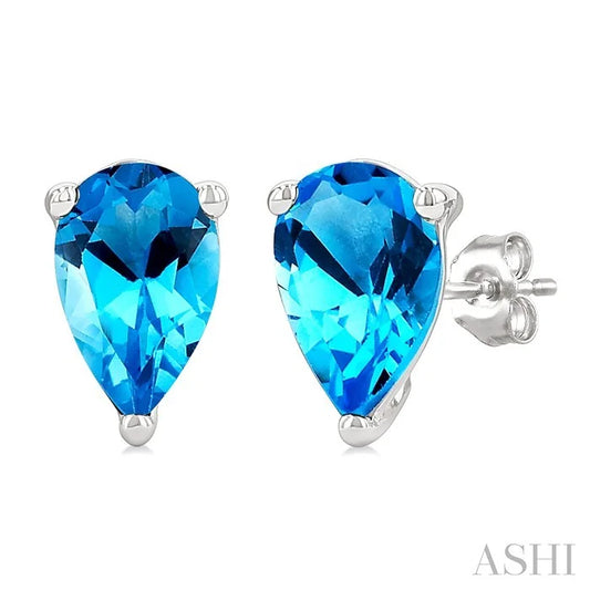 Pear Shape Gemstone Stud Earrings