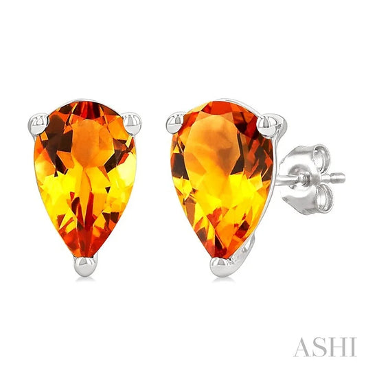 Pear Shape Gemstone Stud Earrings