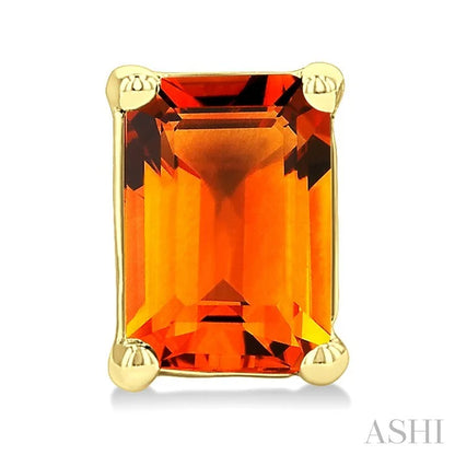 Emerald Shape Gemstone Stud Earrings