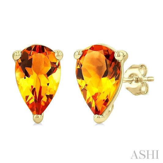 Pear Shape Gemstone Stud Earrings