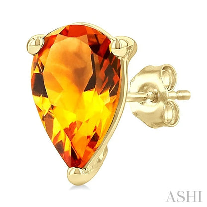Pear Shape Gemstone Stud Earrings