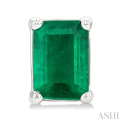 Emerald Shape Gemstone Stud Earrings