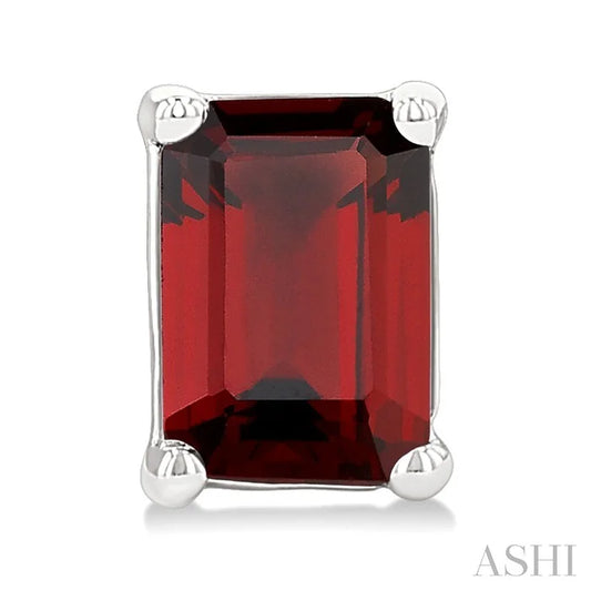Emerald Shape Gemstone Stud Earrings