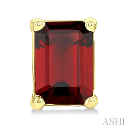Emerald Shape Gemstone Stud Earrings