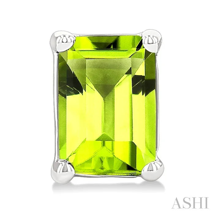 Emerald Shape Gemstone Stud Earrings