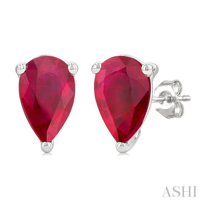 Pear Shape Gemstone Stud Earrings