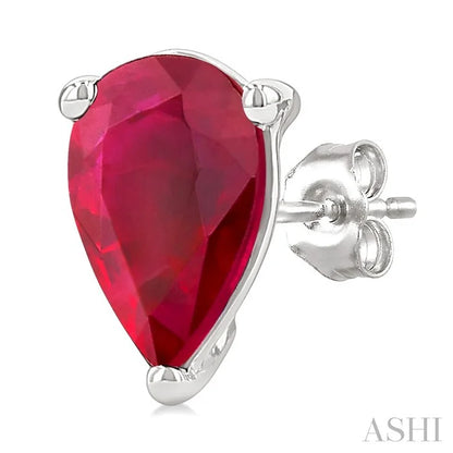Pear Shape Gemstone Stud Earrings