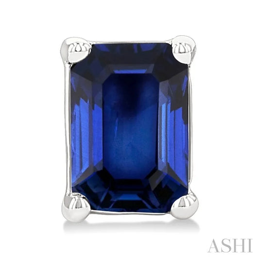 Emerald Shape Gemstone Stud Earrings