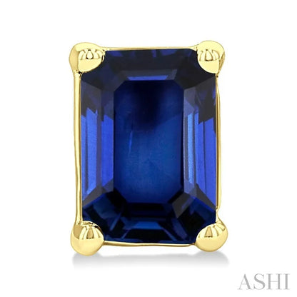 Emerald Shape Gemstone Stud Earrings