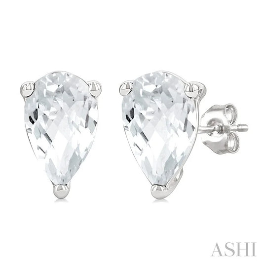 Pear Shape Gemstone Stud Earrings