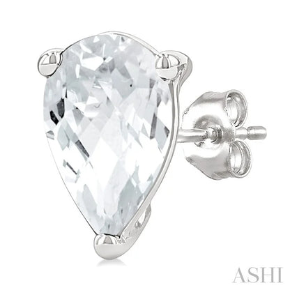 Pear Shape Gemstone Stud Earrings