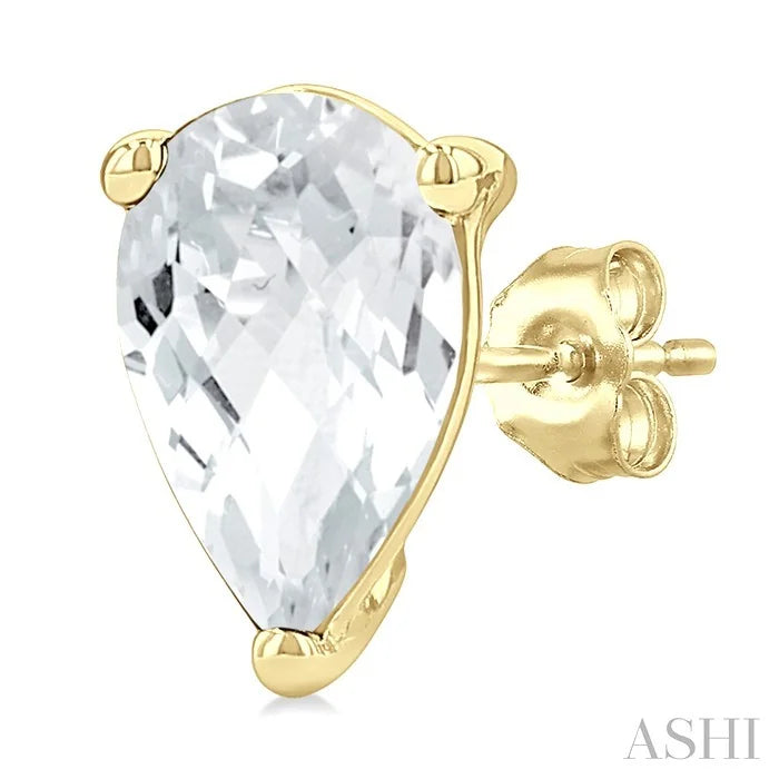 Pear Shape Gemstone Stud Earrings