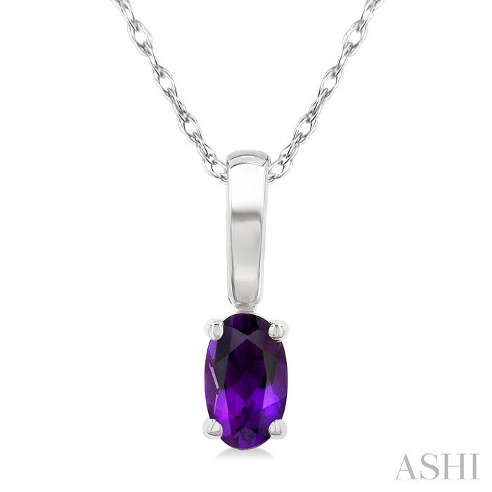 Oval Shape Gemstone Solitaire Pendant