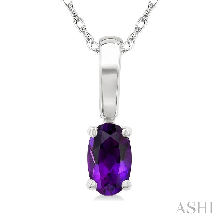 Oval Shape Gemstone Solitaire Pendant