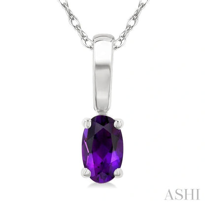 Oval Shape Gemstone Solitaire Pendant