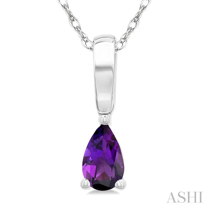 Pear Shape Gemstone Solitaire Pendant