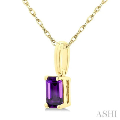 Emerald Shape Gemstone Solitaire Pendant