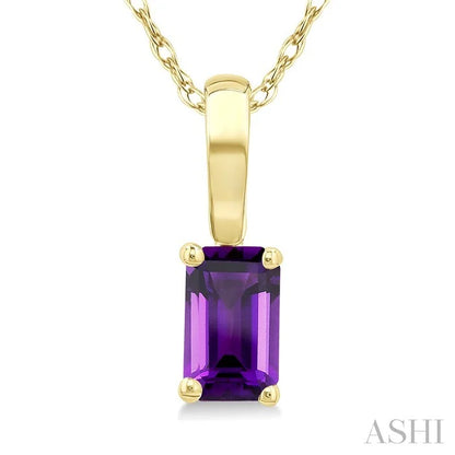 Emerald Shape Gemstone Solitaire Pendant