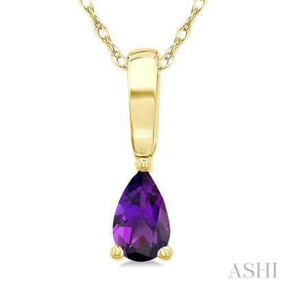 Pear Shape Gemstone Solitaire Pendant