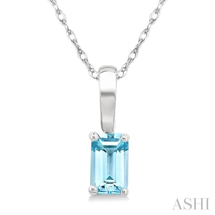 Emerald Shape Gemstone Solitaire Pendant