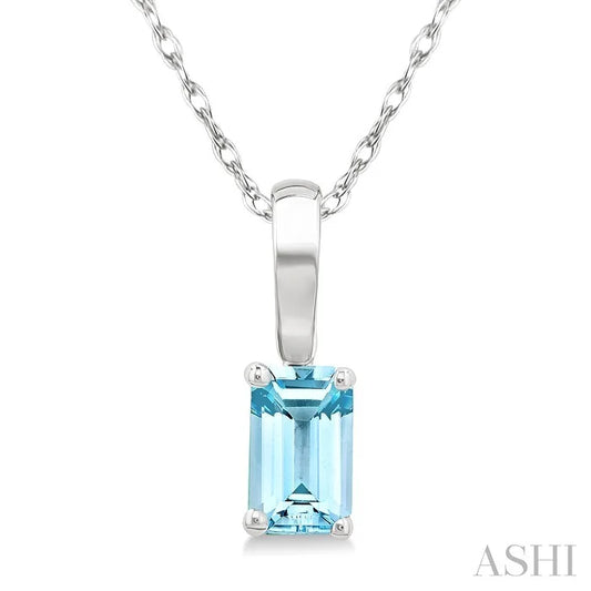 Emerald Shape Gemstone Solitaire Pendant