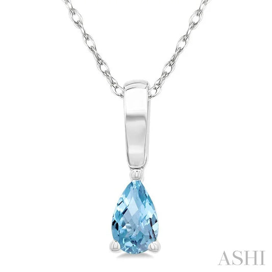 Pear Shape Gemstone Solitaire Pendant