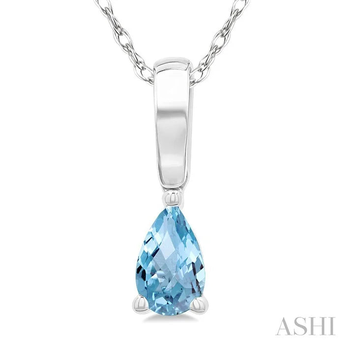 Pear Shape Gemstone Solitaire Pendant