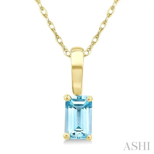 Emerald Shape Gemstone Solitaire Pendant