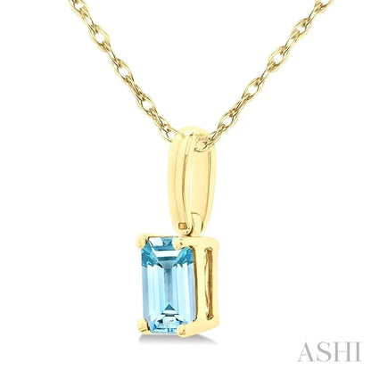 Emerald Shape Gemstone Solitaire Pendant