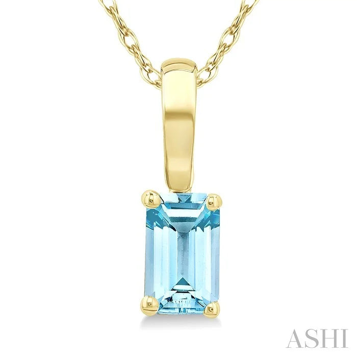 Emerald Shape Gemstone Solitaire Pendant
