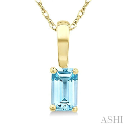 Emerald Shape Gemstone Solitaire Pendant
