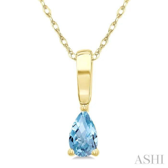 Pear Shape Gemstone Solitaire Pendant