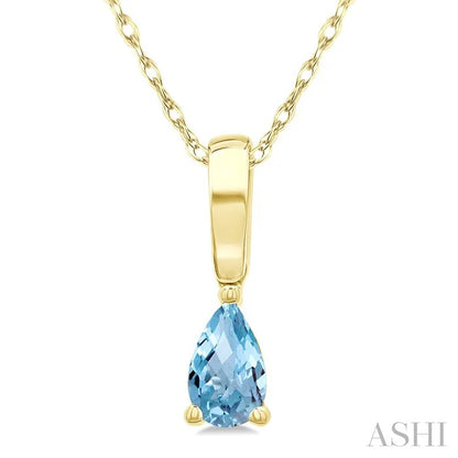 Pear Shape Gemstone Solitaire Pendant