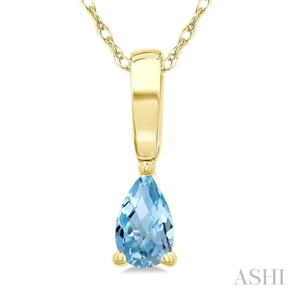 Pear Shape Gemstone Solitaire Pendant