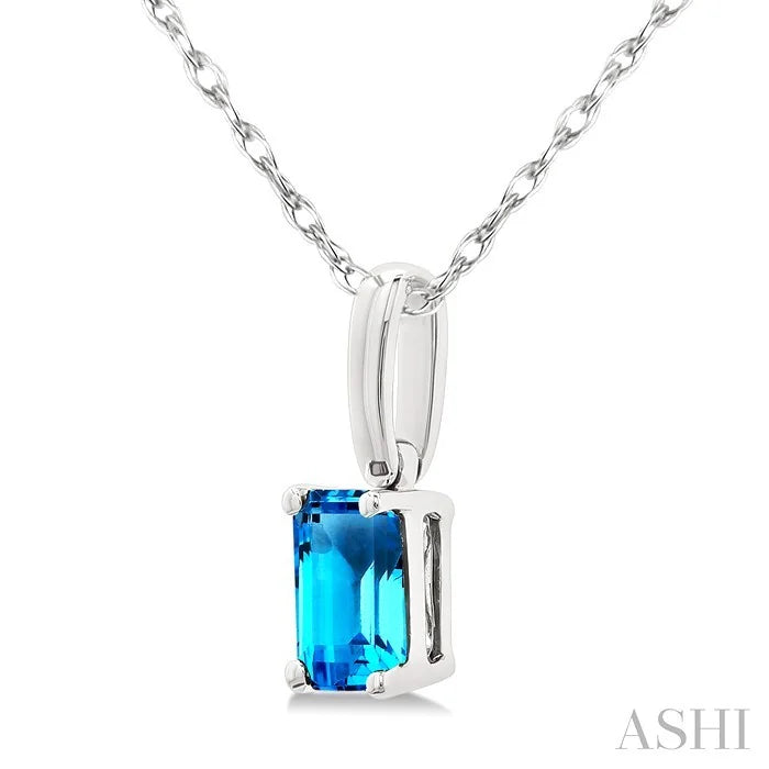 Emerald Shape Gemstone Solitaire Pendant
